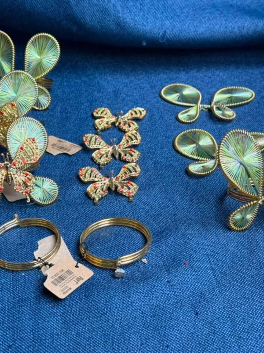 Pier 1 Imports Butterfly Napkin Rings 11pc Craft Repair Lot Indonesia 3.5